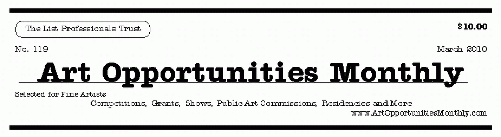 Art Opportunities Monthly logo. The list for fine
            artists
