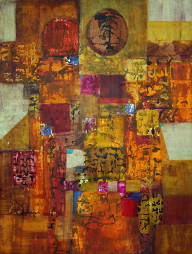 Gayle Gerson, Enchanted Forest, 2008, collage, 15 x 22 in.