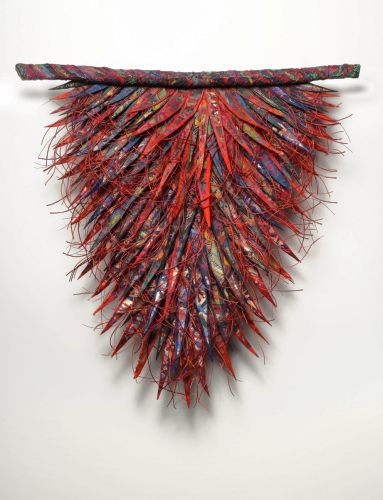 Image by Deborah Kruger, Rapture 5, 2007, fiber, encaustic, oilstick, waxed linen --AOM Subscriber